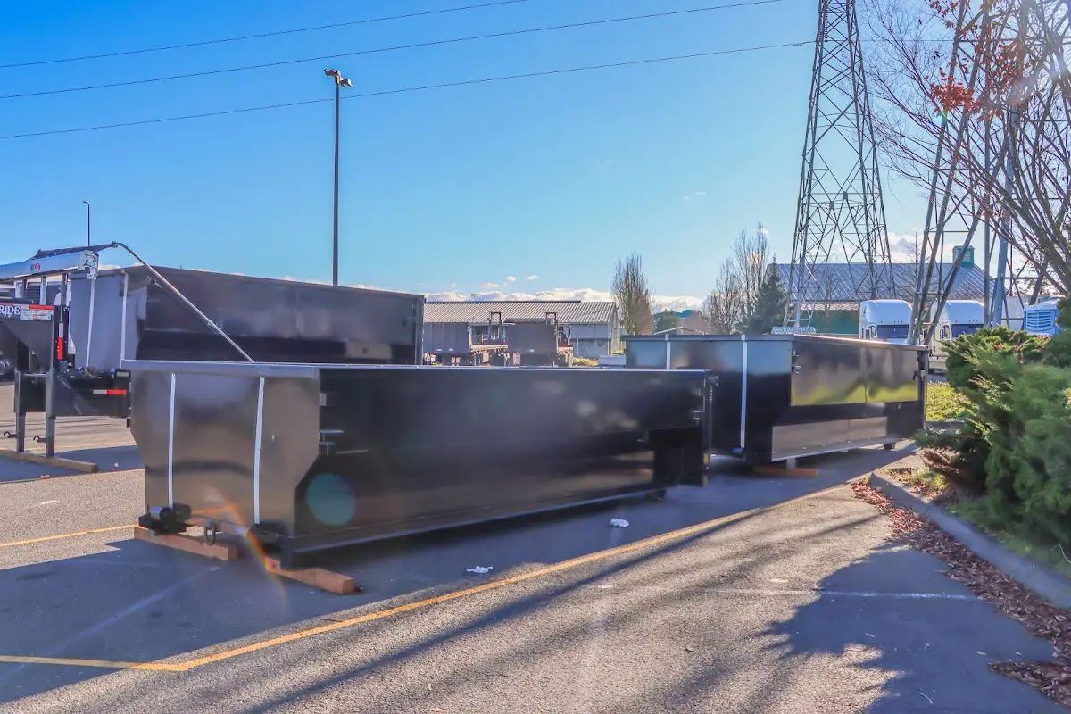 Roll-off dumpster ready for waste disposal at job site for Commercial Dumpster Rental in Campton Hills